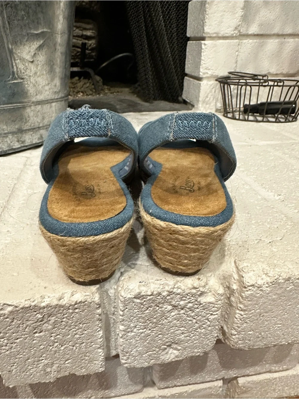G.H. Bass & Co. Denim Blue Knotted Espadrille Slingbacks